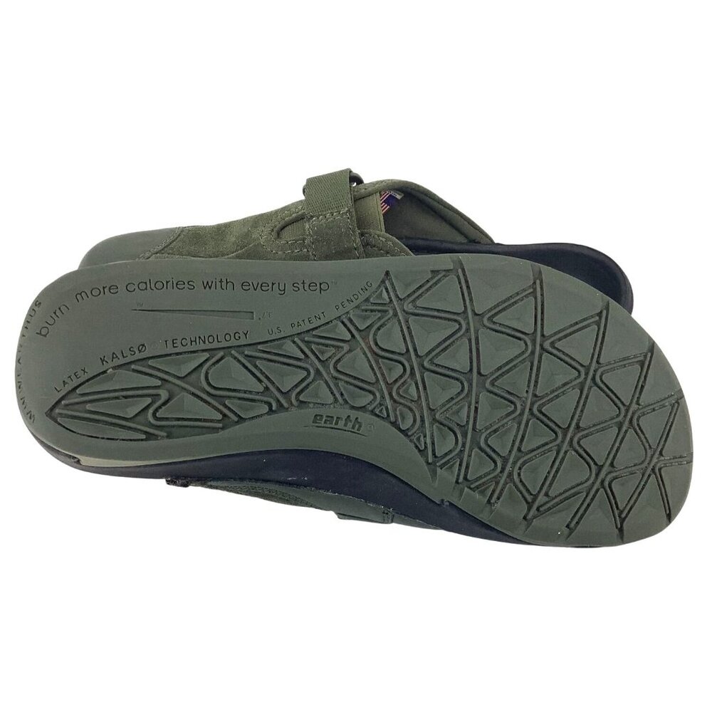 Earth Kalso Negative Heel Suede & Leather Clogs Green Women’s Slip-On Shoes Sz 6 - Picture 6 of 9